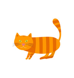 Cartoon Orange Cat With Stripes