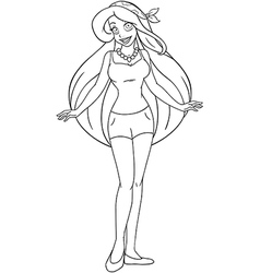 Teenage Girl In Tanktop And Shorts Coloring Page