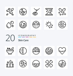 20 Skin Line Icon Pack Like Moisturizer Skin