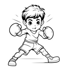 Boy Boxing Mascot Sporty Kid