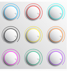 Detailed metal buttons set Royalty Free Vector Image