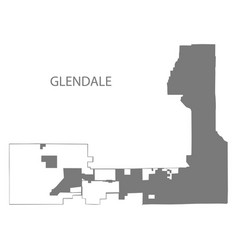 Glendale Arizona City Map Grey Silhouette