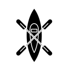 Kayaking Boat Black Icon Sign On Isolated