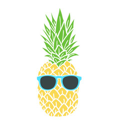 Sunglasses On Pineapple Realistic Silhouette