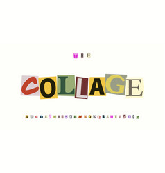 Collage Font Colorful Cutout Letters Cut Pieces