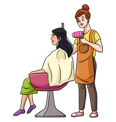 Hair Dresser Cartoon Colored Clipart