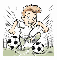 Cartoon Soccer Player Kicking The Ball Clip Art