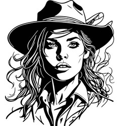 Extraordinary Monochrome Cowboy Woman Portrait