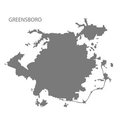 Greensboro North Carolina City Map Grey