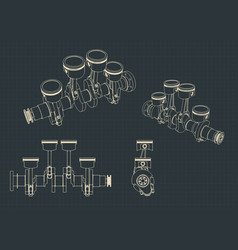 Piston Group With Crankshaft Blueprints