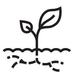 Seedling Line Icon Growing Plant Gardening