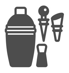 Cocktail Shaker Jigger Liquor Pourers Solid Icon