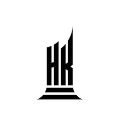 Hk Logo Monogram Building Shape Style