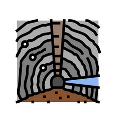 Underground Mining Copper Production Color Icon