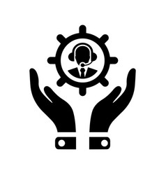 Business Support Icon Black Vect