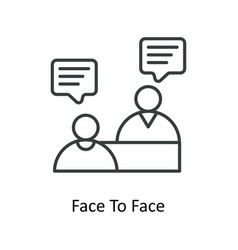 Face To Face Outline Icons Simple Stock