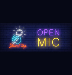 Open Mic For Standup Neon Sign