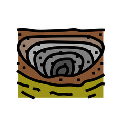 Open Pit Mining Copper Production Color Icon