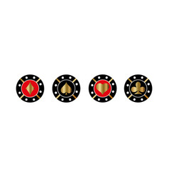 Set Of Gold And Black Poker Chips Token