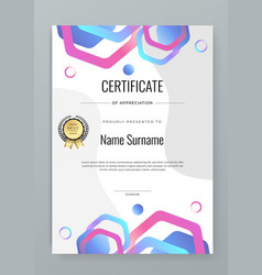 Pink Blue And Purple Violet Certificate Modern