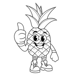 Cartoon Pineapple Giving Thumbs Up