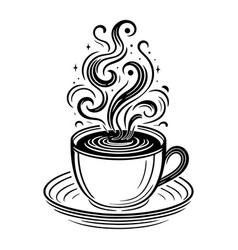 Cup Of Coffee Monochrome Clip Art