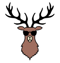 Deer In Sunglasses Funny Animal Head Icon