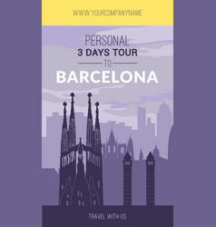 Placard With Famous Barcelona City Scape