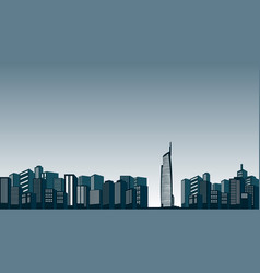 Silhouette Of A City With Tall Buildings