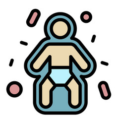 Baby Immunization Icon Color Outline