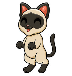 Cute Siamese Cat Cartoon Standing