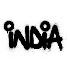 Graffiti India Word Sprayed In Black Over White