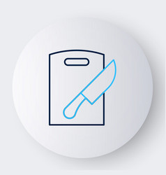 Line Cutting Board And Knife Icon Isolated