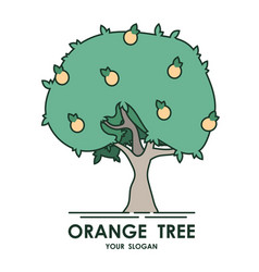 Orange Tree Emblem With Citrus Fruits Title Brand