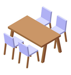 Outdoor Patio Table And Chairs Icon Isometric