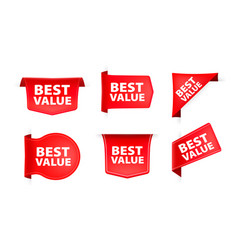 Red Ribbon With Text Best Value Banner Ribbon