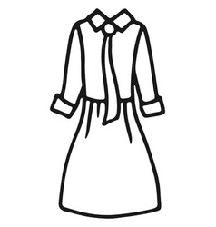 Female Dress In Retro Style Fashion Line Icon