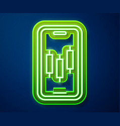 Glowing Neon Line Mobile Stock Trading Concept