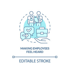 Making Employees Feel Heard Turquoise Concept Icon