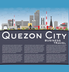 Quezon City Philippines Skyline With Gray