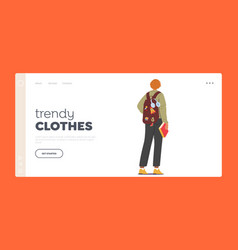 Trendy Clothes Landing Page Template Rear View