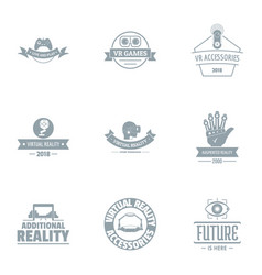 Virtual Reality Logo Set Simple Style