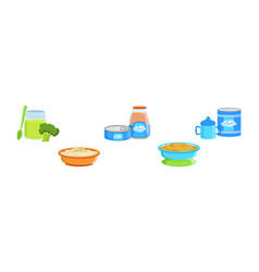 Baby Vitamin Food And Healthy Product Set