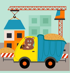 Dump Truck With Bear Driver