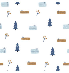 Holiday Seamless Pattern With Christmas Trees