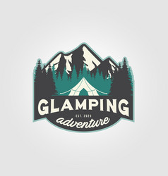 Label Of Glamping Logo Icon Design Luxury Nature