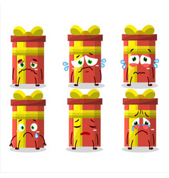 Long Gift Box Cartoon Character With Sad