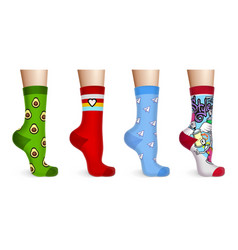 Socks Mockup Realistic Color Set