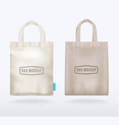 Two Canvas Mockup Realistic Shopping Bags