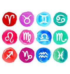 Watercolor Zodiac Icon Set